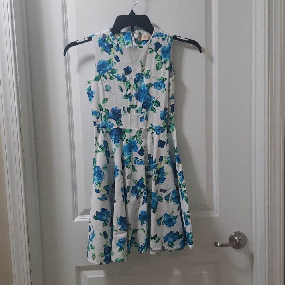 Blue floral dress